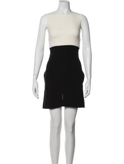 Pre-owned Celine Crew Neck Mini Dress In Blue/green