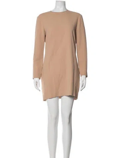 Pre-owned Celine Crew Neck Mini Dress In Neutral