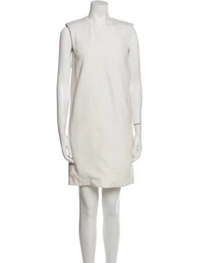 Pre-owned Celine Crew Neck Mini Dress In White