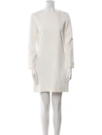 Pre-owned Celine Crew Neck Mini Dress In White