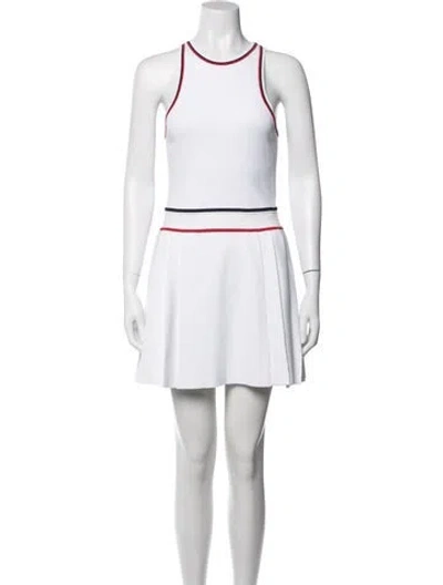 Pre-owned Celine Crew Neck Mini Dress In White