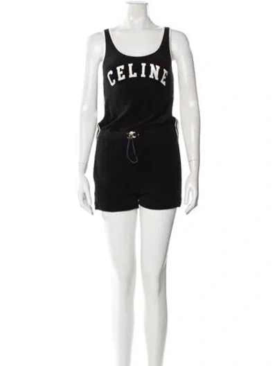 Pre-owned Celine Crew Neck Romper In Black