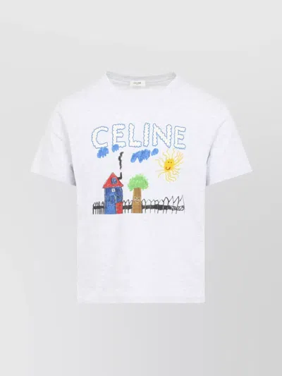 CELINE CREW NECK SHORT SLEEVE GRAPHIC T-SHIRT