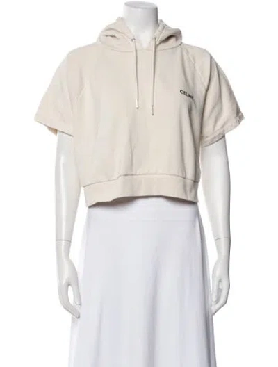 Pre-owned Celine Crew Neck Short Sleeve Hoodie In Neutral