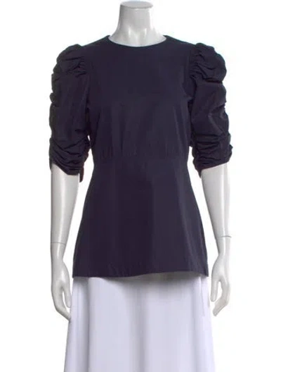 Pre-owned Celine Crew Neck Short Sleeve Top In Blue
