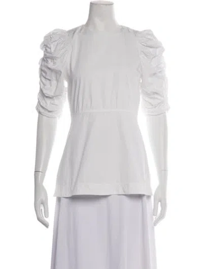 Pre-owned Celine Crew Neck Short Sleeve Top In White