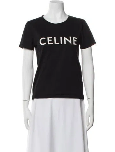 Pre-owned Celine Crew Neck Short Sleeve T-shirt In Black