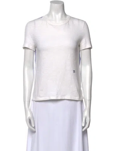 Pre-owned Celine Crew Neck Short Sleeve T-shirt In White
