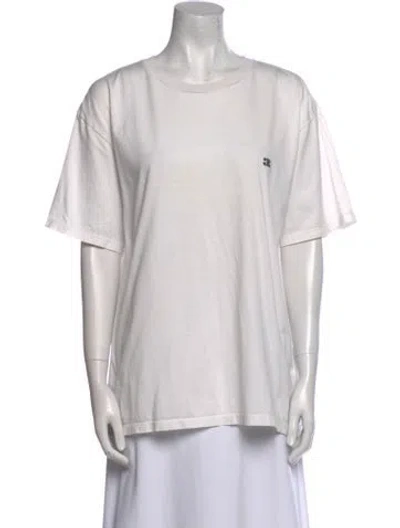 Pre-owned Celine Crew Neck Short Sleeve T-shirt In White