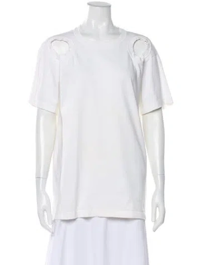 Pre-owned Celine Crew Neck Short Sleeve T-shirt In White