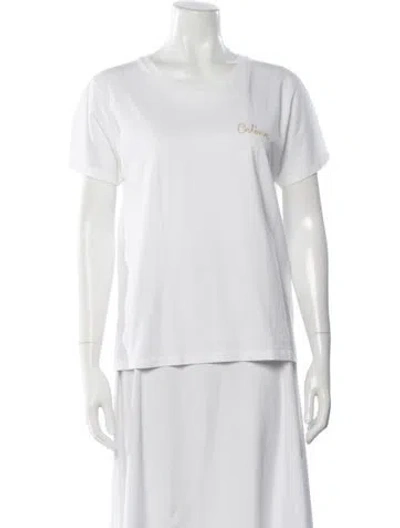 Pre-owned Celine Crew Neck Short Sleeve T-shirt In White
