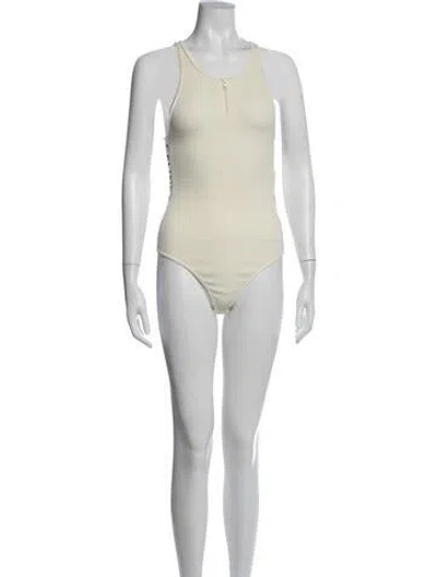 Pre-owned Celine Crew Neck Sleeveless Bodysuit In Neutral