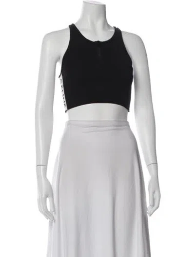 Pre-owned Celine Crew Neck Sleeveless Crop Top In Black