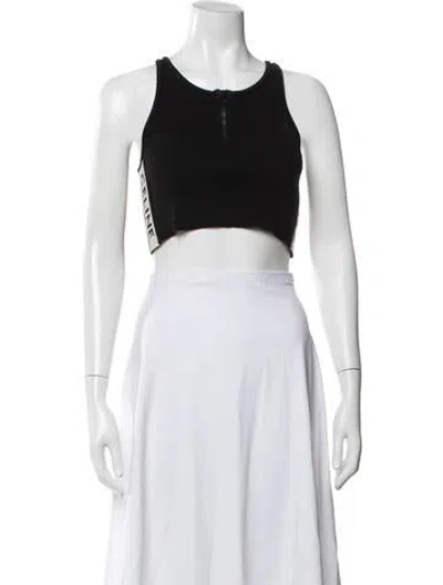 Pre-owned Celine Crew Neck Sleeveless Crop Top In Black