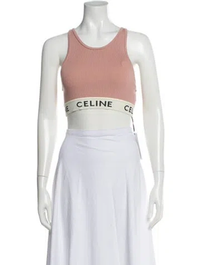 Pre-owned Celine Crew Neck Sleeveless Crop Top In Neutral