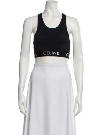 Pre-owned Celine Crew Neck Sleeveless Sports Bra In Black
