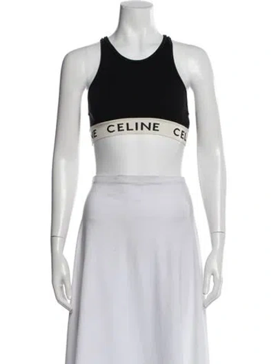 Pre-owned Celine Crew Neck Sleeveless Sports Bra In Black