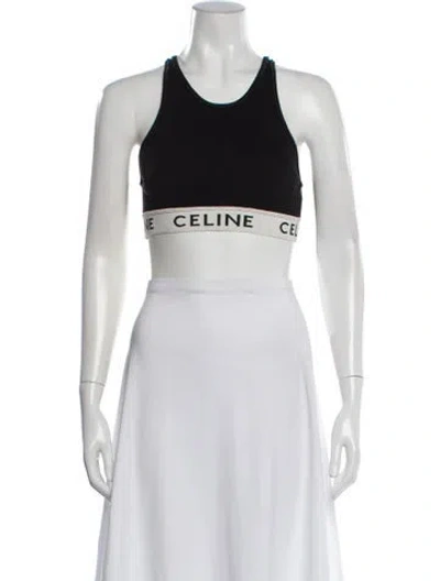 Pre-owned Celine Crew Neck Sleeveless Sports Bra In Black