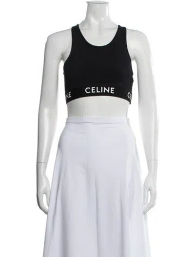 Pre-owned Celine Crew Neck Sleeveless Sports Bra In Black