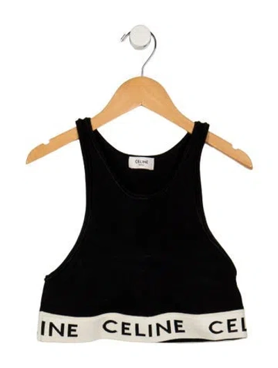 Pre-owned Celine Crew Neck Sleeveless Sports Bra In Black