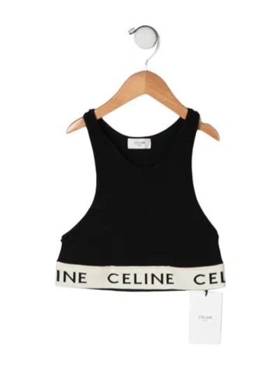 Pre-owned Celine Crew Neck Sleeveless Sports Bra In Black