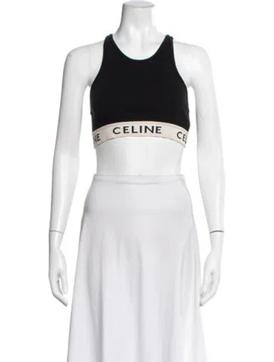 Pre-owned Celine Crew Neck Sleeveless Sports Bra In Black