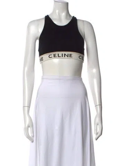 Pre-owned Celine Crew Neck Sleeveless Sports Bra In Black/neutrals
