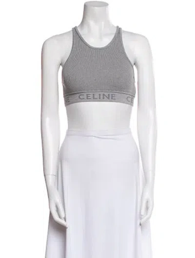 Pre-owned Celine Crew Neck Sleeveless Sports Bra In Gray