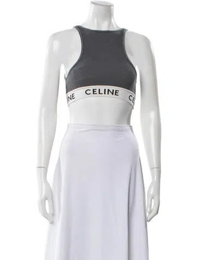 Pre-owned Celine Crew Neck Sleeveless Sports Bra In Gray