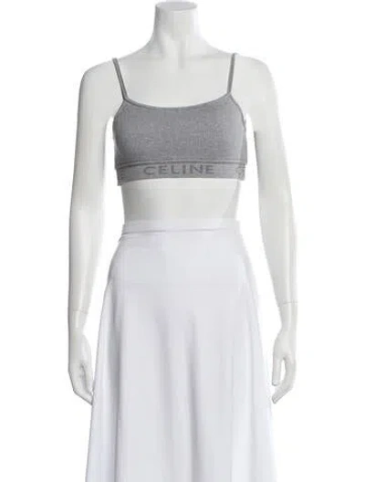 Pre-owned Celine Crew Neck Sleeveless Sports Bra In Gray
