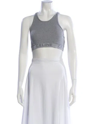 Pre-owned Celine Crew Neck Sleeveless Sports Bra In Gray