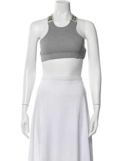 Pre-owned Celine Crew Neck Sleeveless Sports Bra In Gray