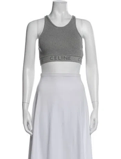 Pre-owned Celine Crew Neck Sleeveless Sports Bra In Grey
