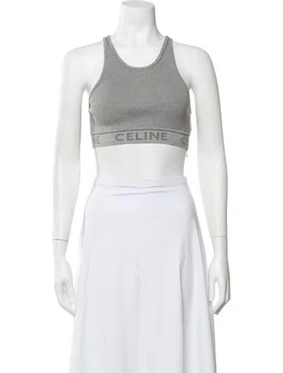 Pre-owned Celine Crew Neck Sleeveless Sports Bra In Grey