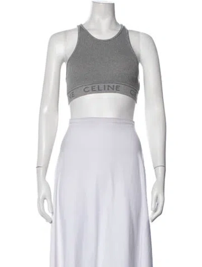 Pre-owned Celine Crew Neck Sleeveless Sports Bra In Grey