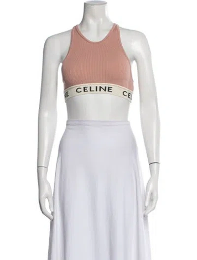 Pre-owned Celine Crew Neck Sleeveless Sports Bra In Pink