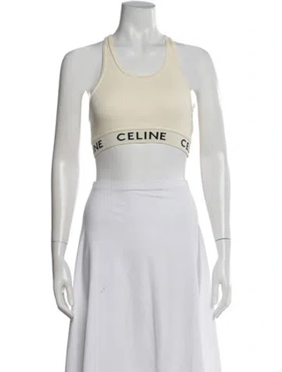 Pre-owned Celine Crew Neck Sleeveless Sports Bra In Red