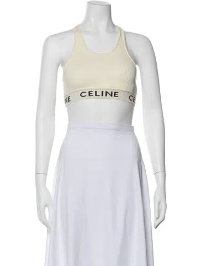 Pre-owned Celine Crew Neck Sleeveless Sports Bra W/ Tags In White