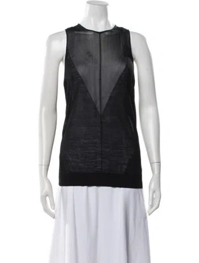 Pre-owned Celine Crew Neck Sleeveless Top In Black
