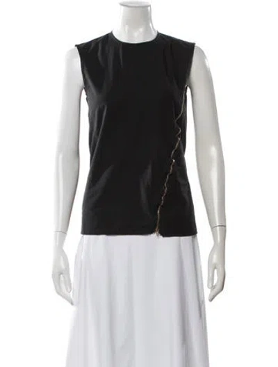 Pre-owned Celine Crew Neck Sleeveless Top In Black