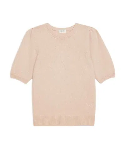Celine Crew Neck Sweater In Iconic Sulky Cashmere In Neutral