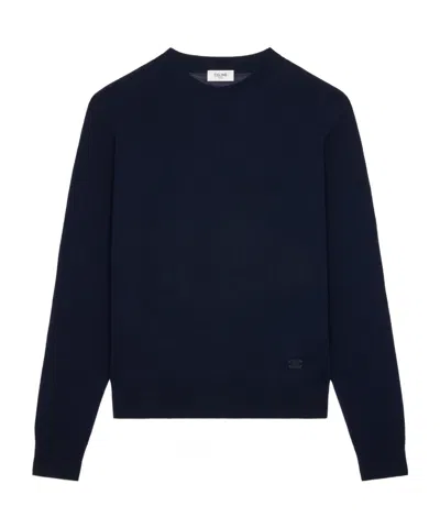Celine Crew Neck Sweater In Navy Blue