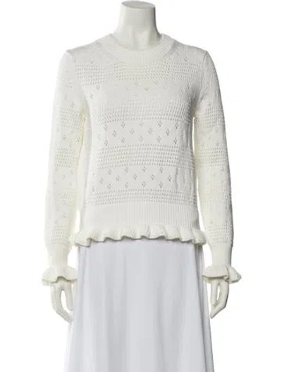 Pre-owned Celine Crew Neck Sweater In White