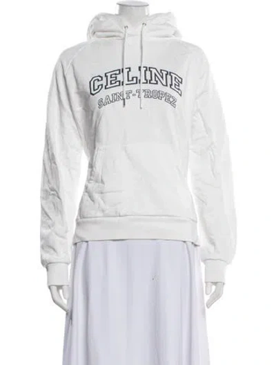 Pre-owned Celine Crew Neck Sweater In White