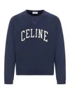 Celine Regular Sweatshirt In Brushed Cotton Fabric In Blue