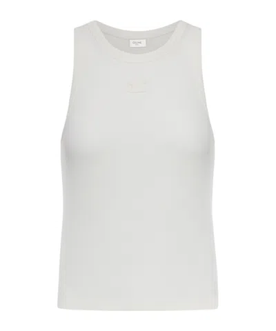 Celine Crew Neck Vest In White