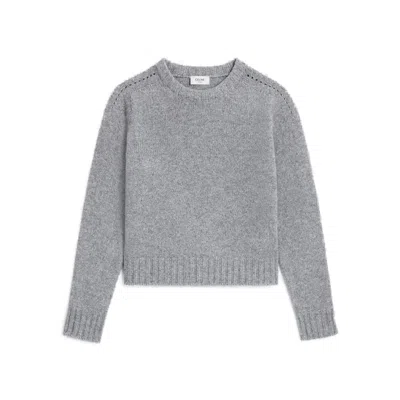 Celine Crewneck Sweater In Seamless Cashemire In Gray