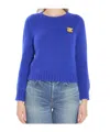 Celine Women Triomphe Crewneck Sweater In Blue