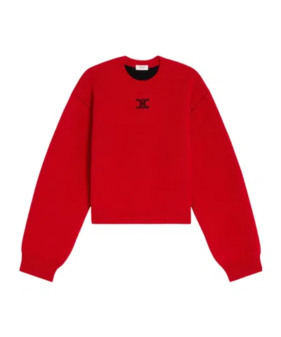 Celine Crewneck Sweater In Cashmere In Red