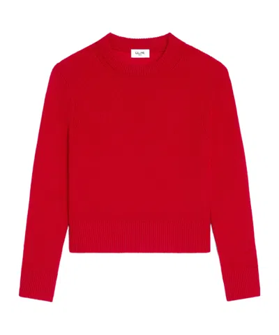 Celine Crewneck Sweater In Cashmere In Red